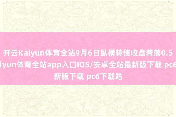 开云Kaiyun体育全站9月6日纵横转债收盘着落0.55%-kaiyun体育全站app入口IOS/安卓全站最新版下载 pc6下载站