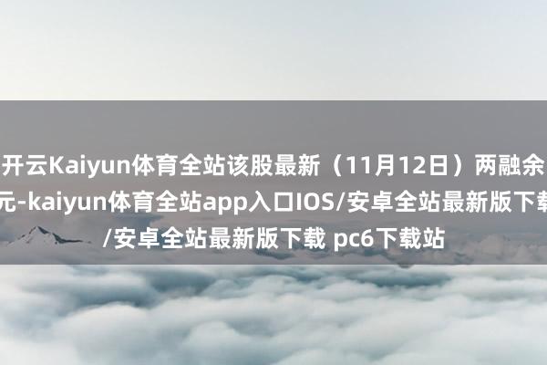 开云Kaiyun体育全站该股最新（11月12日）两融余额为1.66亿元-kaiyun体育全站app入口IOS/安卓全站最新版下载 pc6下载站